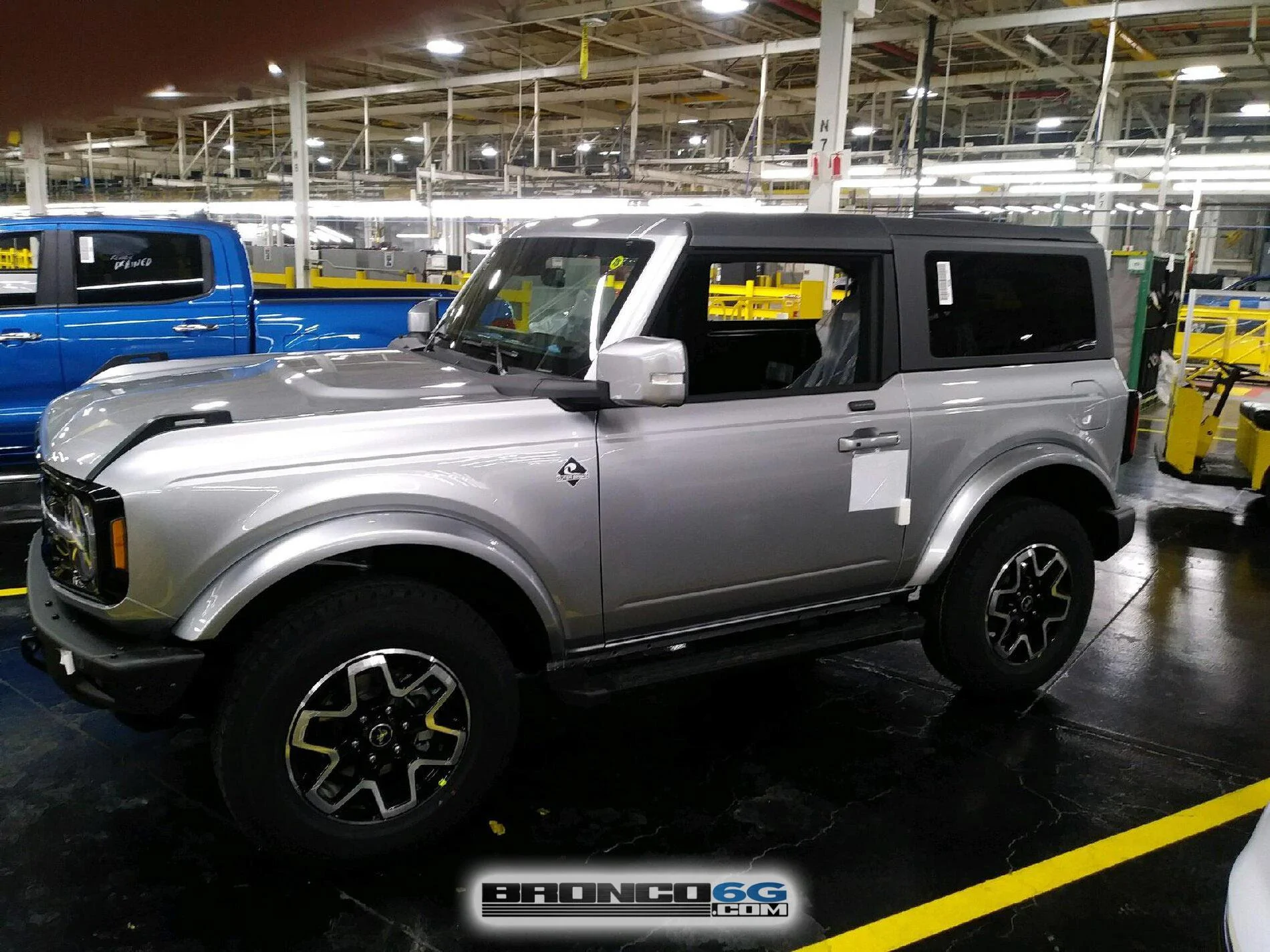 Ford Bronco 10 New Factory Broncos courtesy of The Stig??? 4 - Iconic Silver Outer Banks 2 door Bronco 3- Factory Production Plant