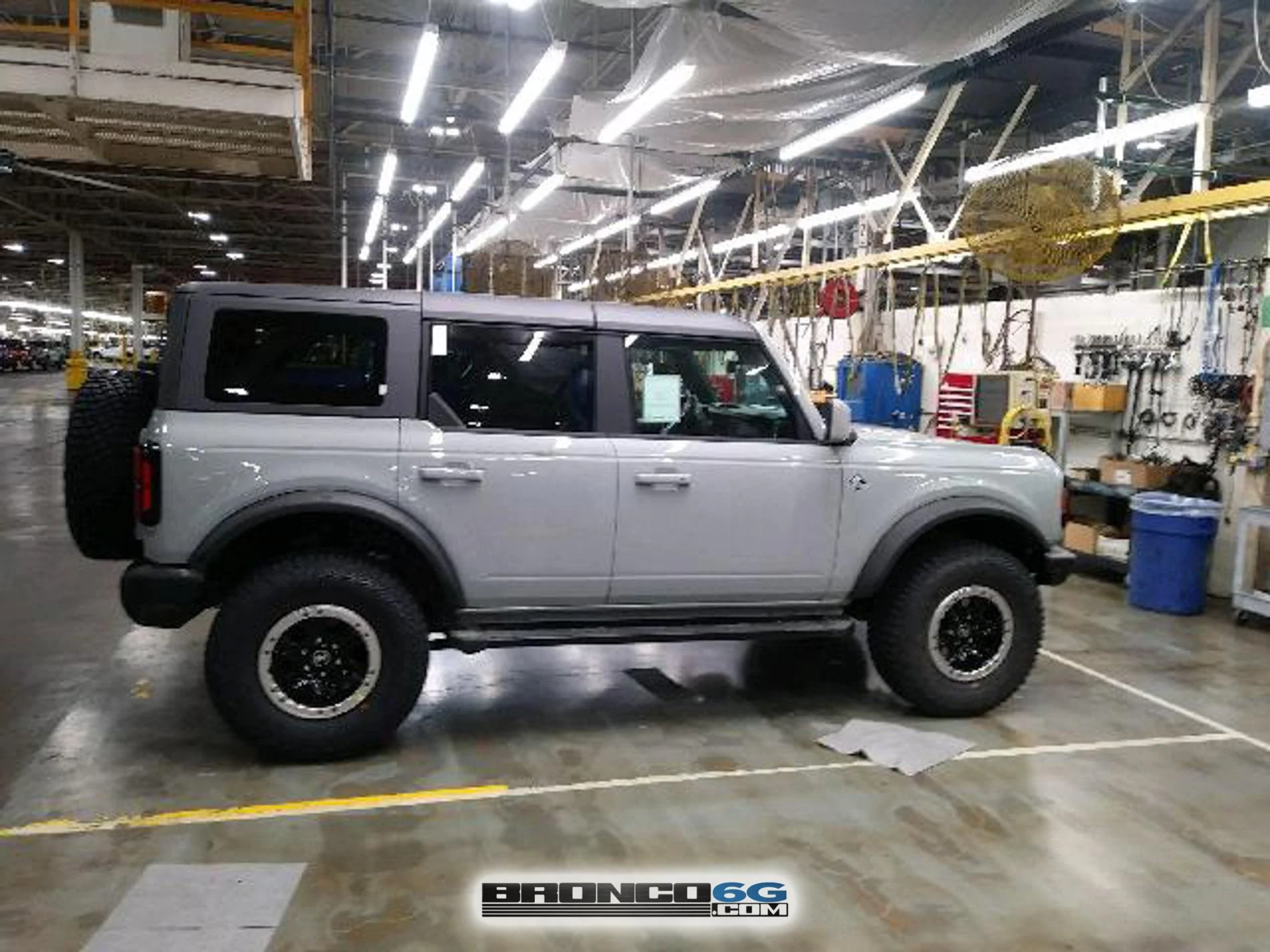 Ford Bronco 10 New Factory Broncos courtesy of The Stig??? 8 - Cactus Gray Sasquatch Outer Banks 4 door Bronco- Factory Production Plant