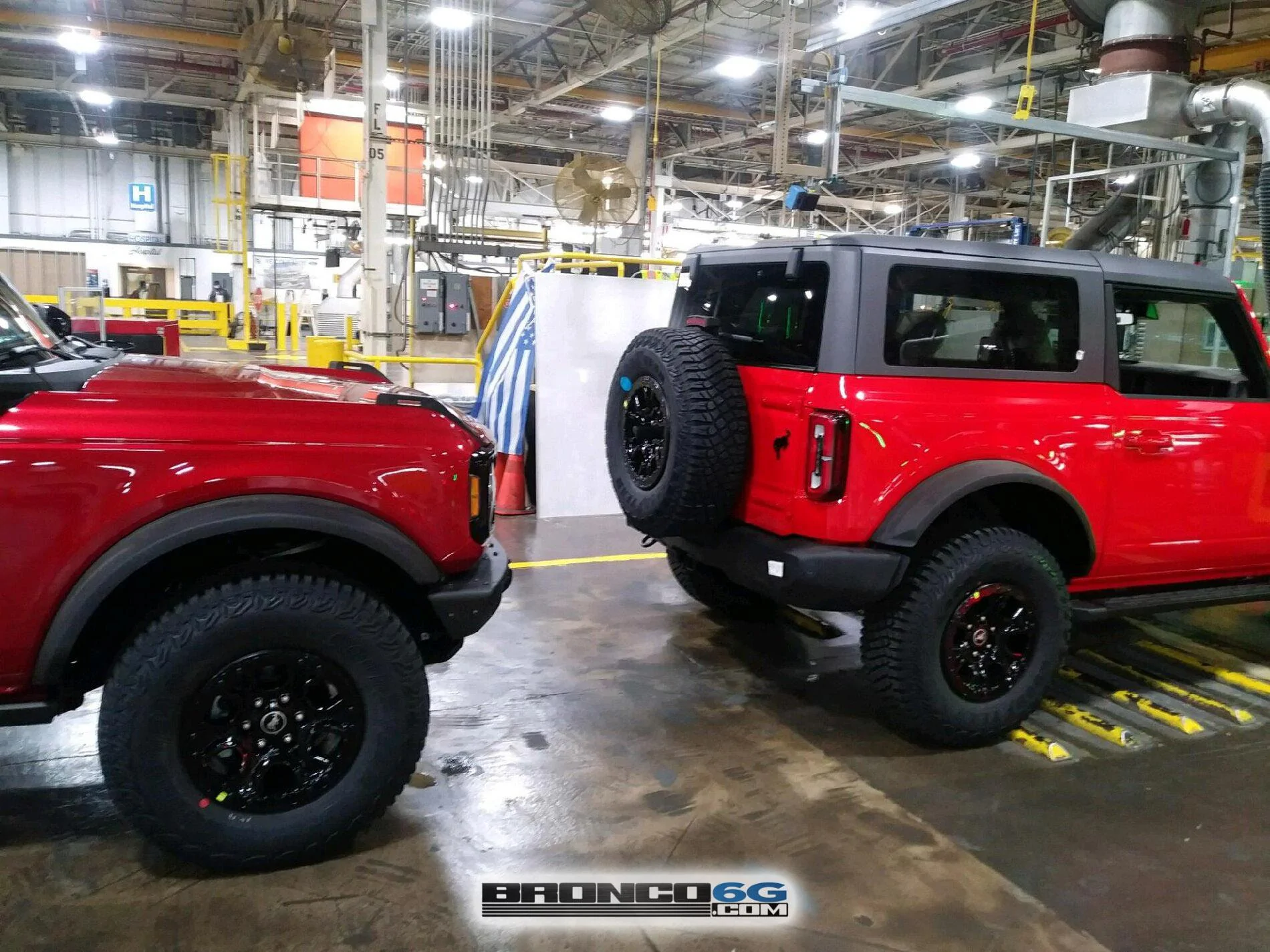 Ford Bronco 10 New Factory Broncos courtesy of The Stig??? 10 - Race Red Wildtrak 2 door Bronco 1- Factory Production Plant