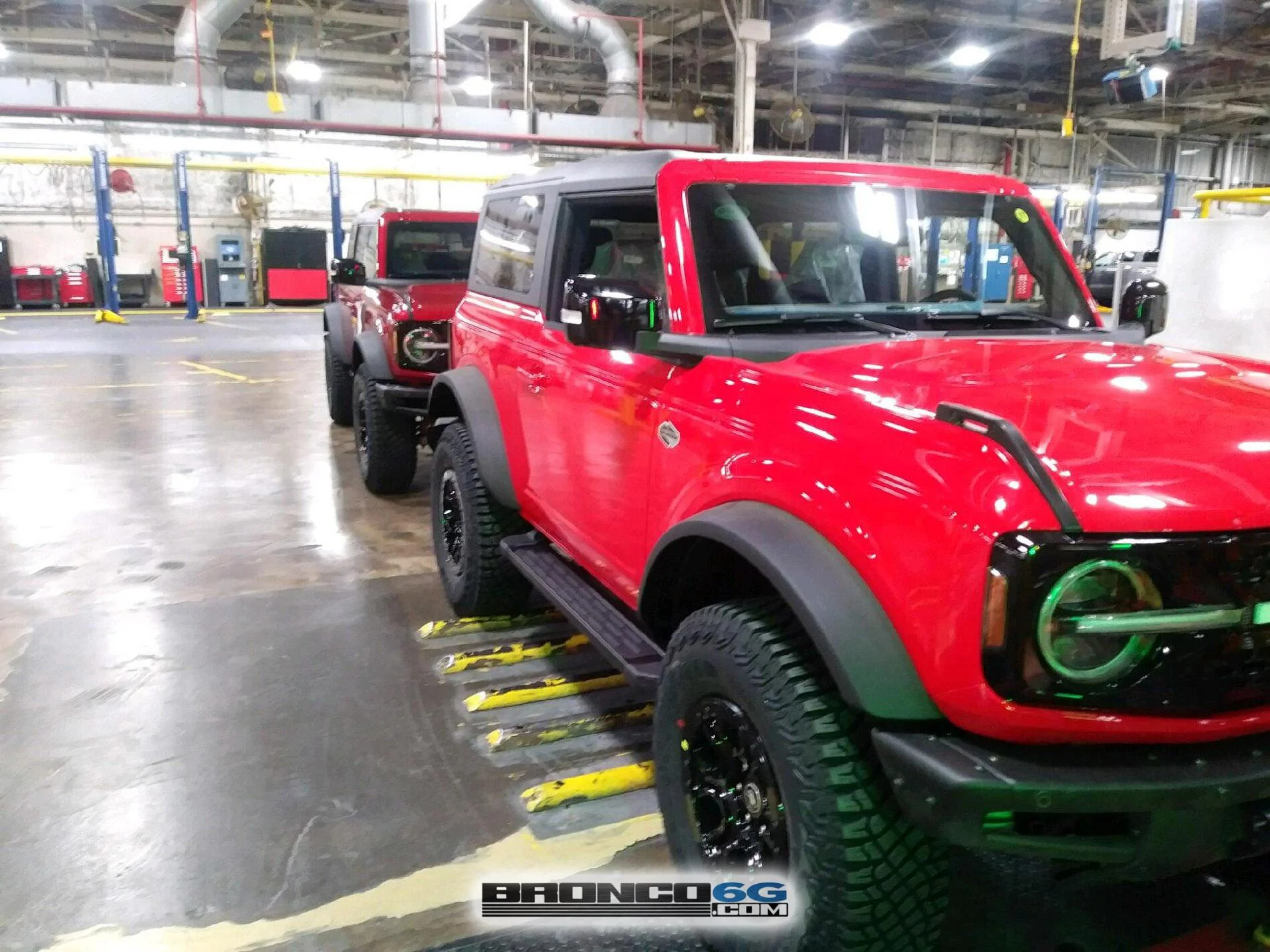 Ford Bronco 10 New Factory Broncos courtesy of The Stig??? 10 - Race Red Wildtrak 2 door Bronco 3- Factory Production Plant