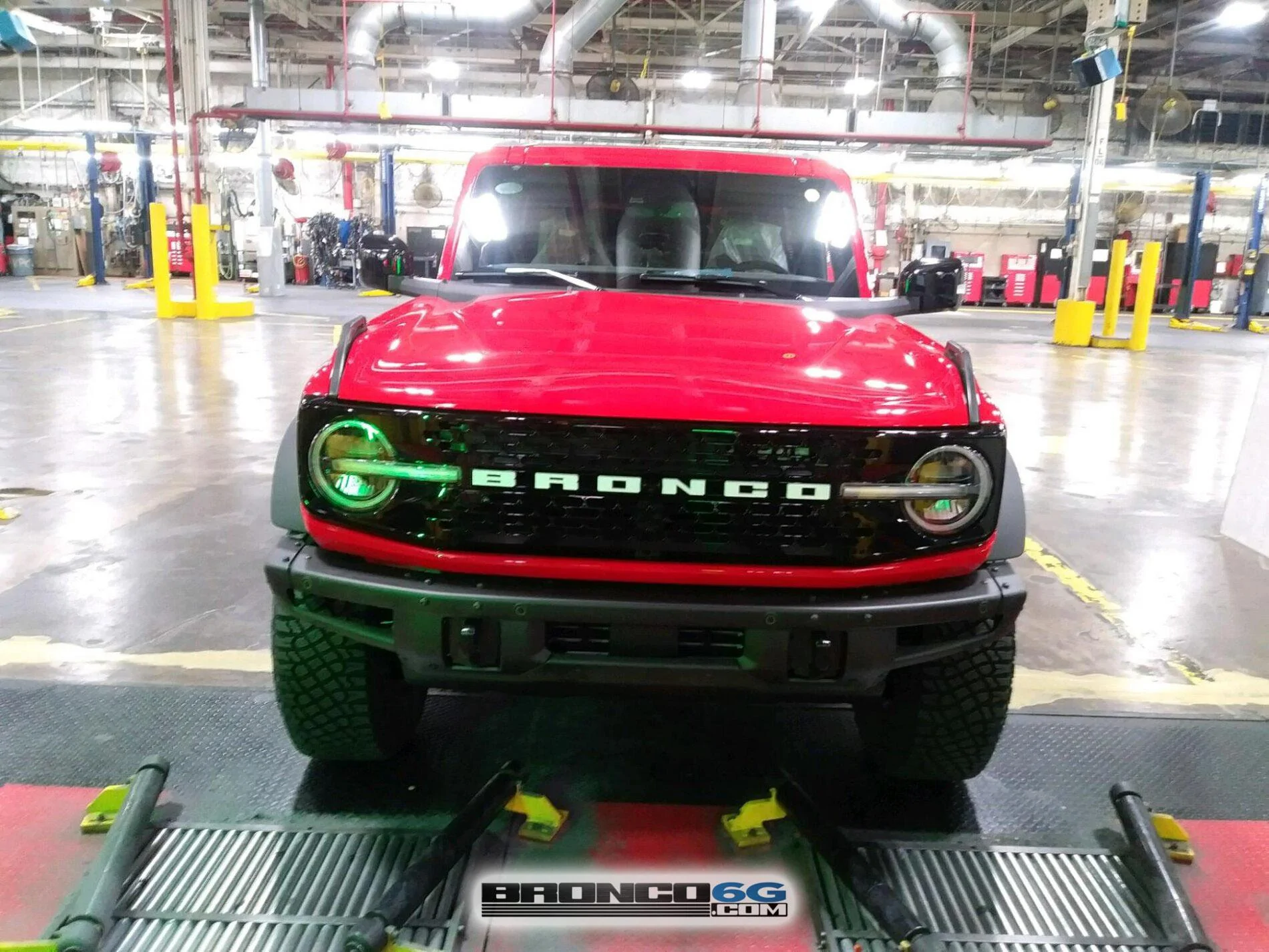 Ford Bronco 10 New Factory Broncos courtesy of The Stig??? 10 - Race Red Wildtrak 2 door Bronco 4- Factory Production Plant