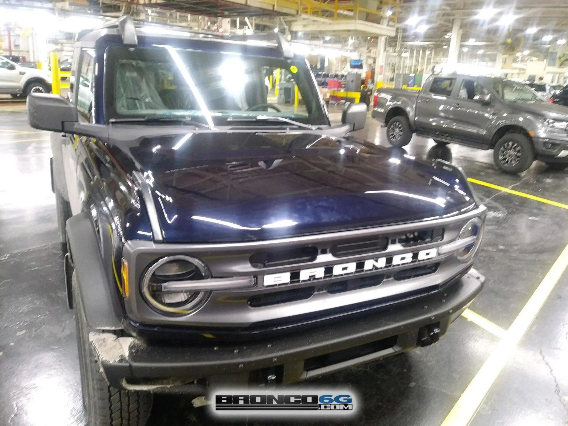 Ford Bronco 60+ Bronco Interior + Exterior Pics From Factory (by The Stig) 2021 Bronco interior factory production line photos 31 Antimatter Blu