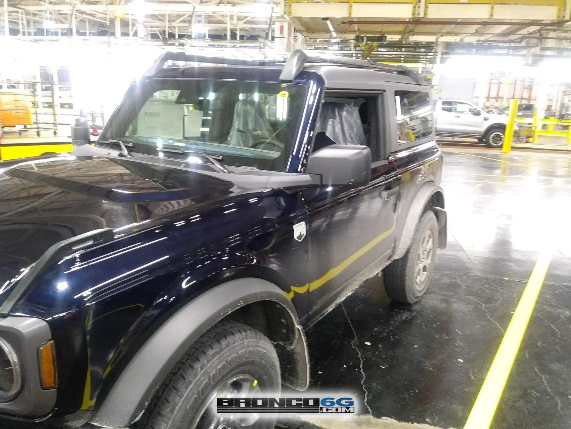 Ford Bronco 60+ Bronco Interior + Exterior Pics From Factory (by The Stig) 2021 Bronco interior factory production line photos 31 Antimatter Blue 1