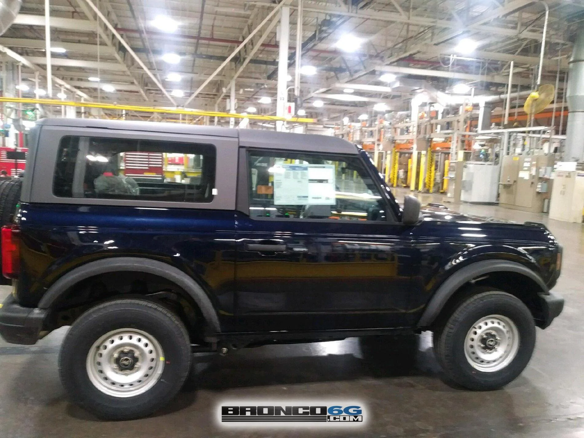 Ford Bronco 30+ Bronco Factory Pics: Navy Pier Interior, Bronze Dashboard, Base Antimatter Blue + More by The Stig ??️? Antimatter Blue 2 Door Steel Wheels 2021 Ford Bronco Production Factory Exterior Interior 1