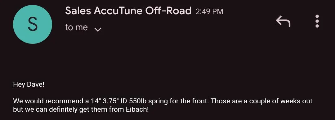 Ford Bronco Coil spring recommendation for Fox Performance Elite 2.5 Screenshot_20250324-231130~2