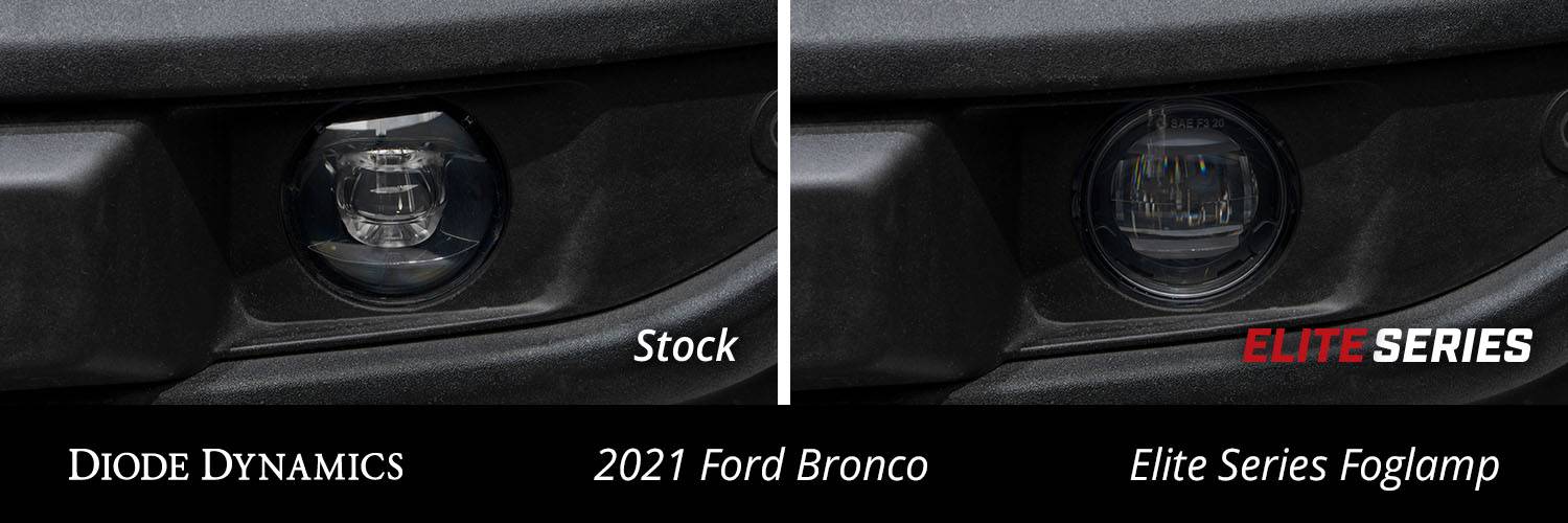 Ford Bronco Fog lights on standard bumper 2021_Ford_Bronco_Elite_Series_Fog_Lamp_Close_Up_Collage