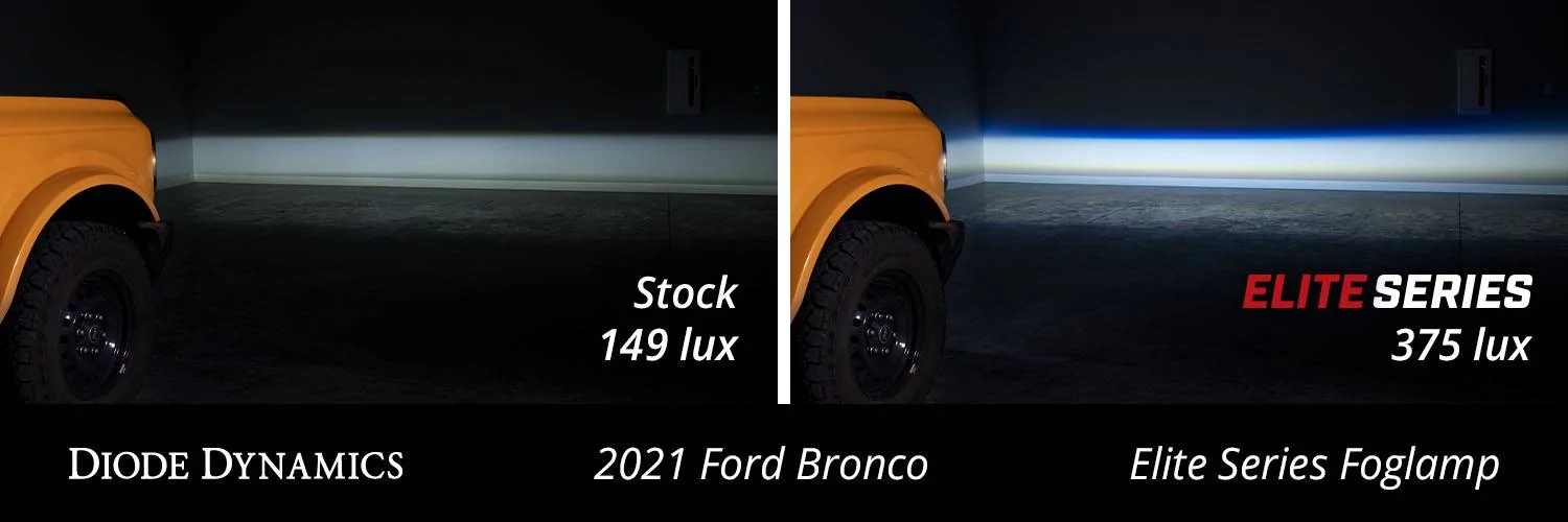 Ford Bronco Fog lights on standard bumper 2021_Ford_Bronco_Elite_Series_Fog_Lamp_Output_Collag