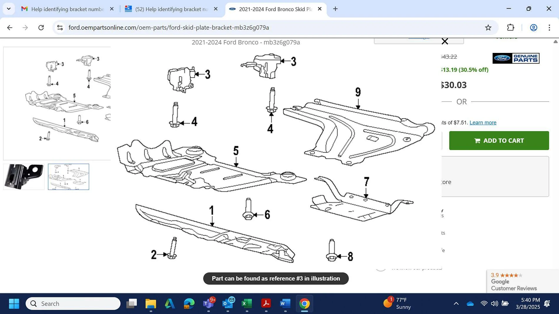Ford Bronco Help identifying bracket number NOT the recovery hook 1743198051463-9v