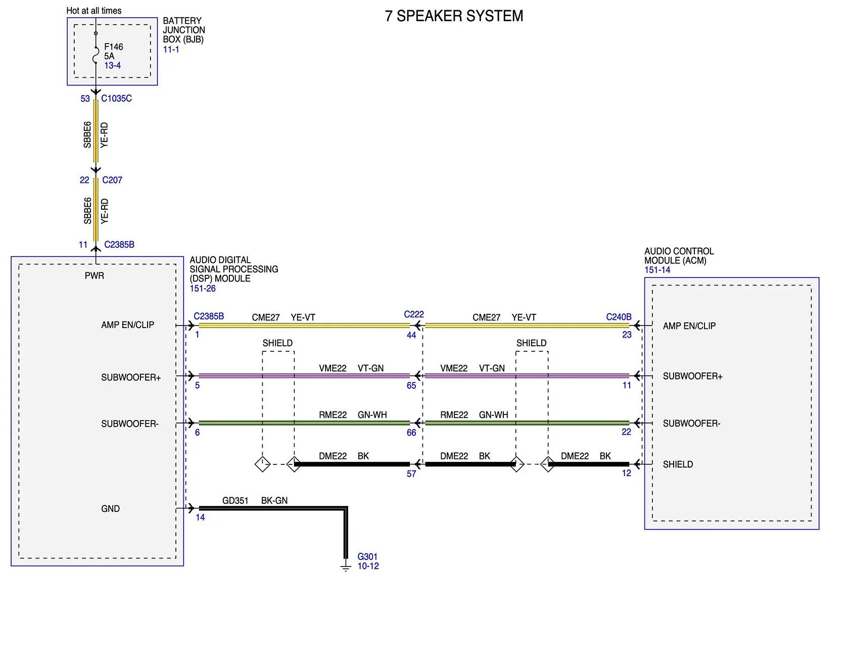 Ford Bronco Adding a 7 Speaker Sub  to a 2022 6 Speaker Base Radio seven speaker sub wiring diagram