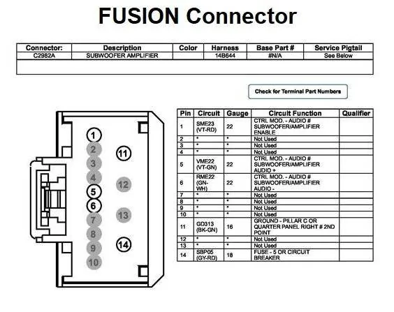 Ford Bronco Adding a 7 Speaker Sub  to a 2022 6 Speaker Base Radio FusionConnector1wNotesA