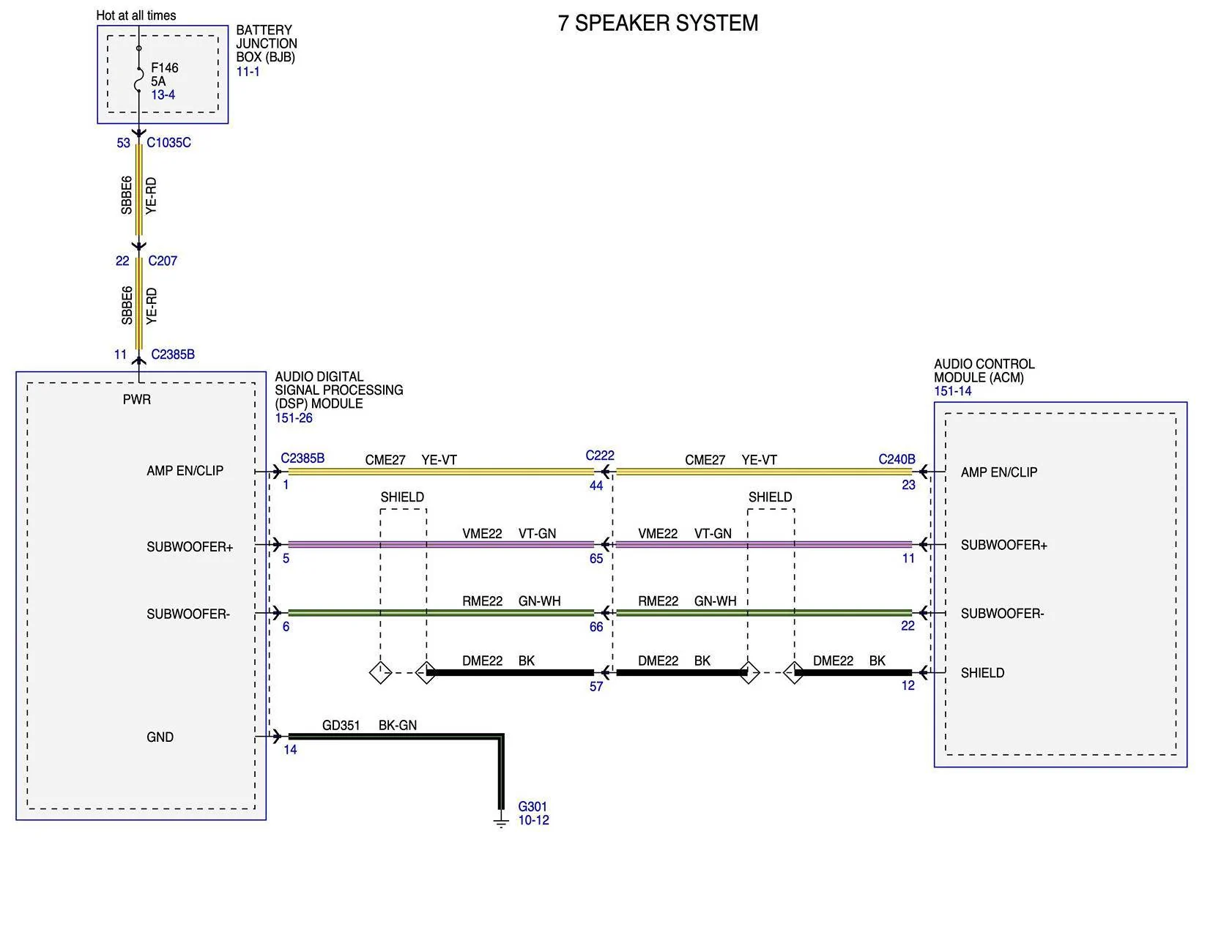 Ford Bronco Adding a 7 Speaker Sub  to a 2022 6 Speaker Base Radio seven speaker sub wiring diagram