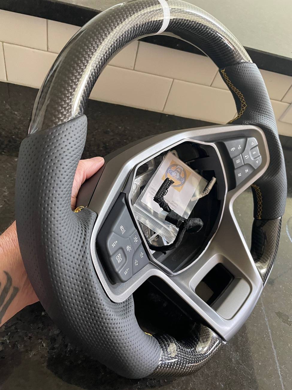 Ford Bronco Carbon Flat Bottom Steering Wheel IMG_8121