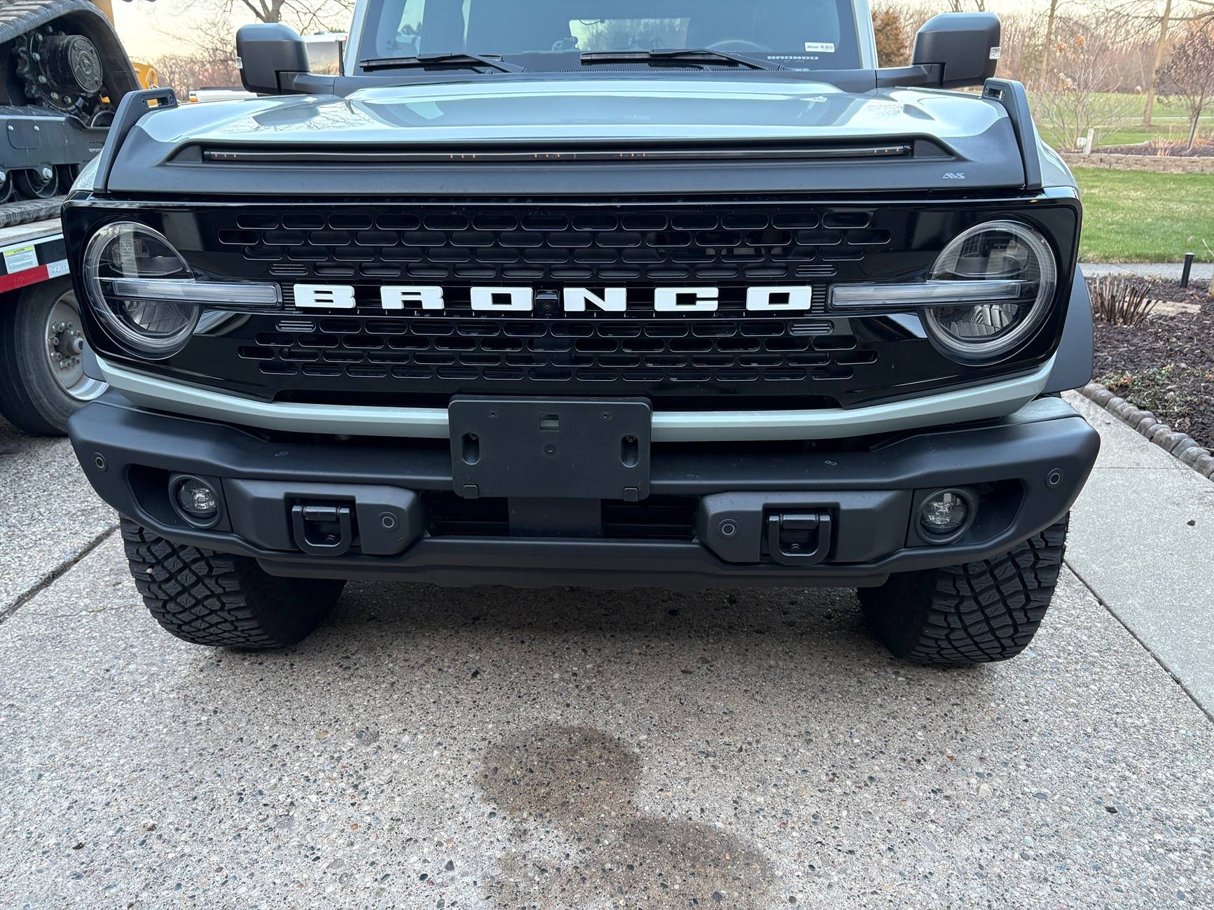 Ford Bronco Bumper front hooks for flat towing. IMG_2918
