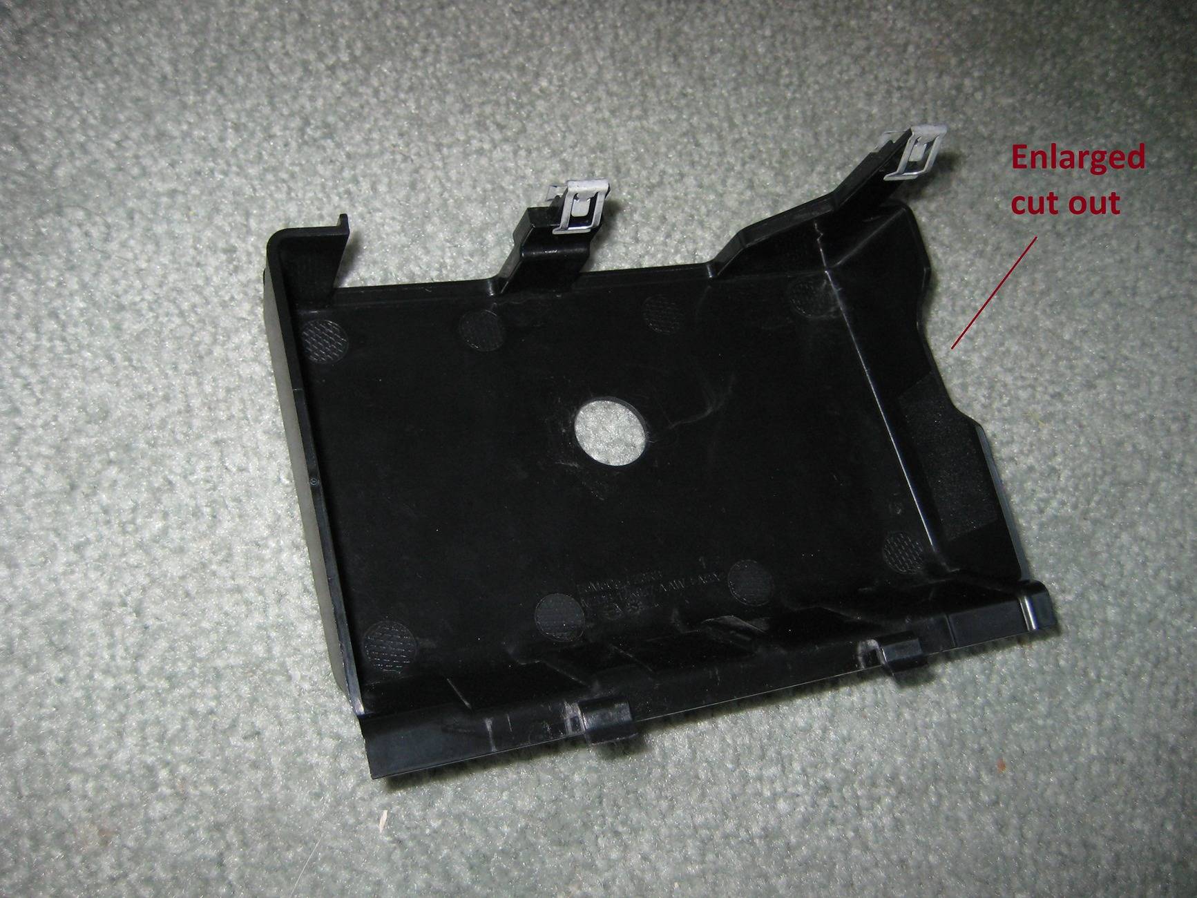 Ford Bronco Wolfbox TriPro Bumper Camera install (in adaptive cruise control sensor location) enlarged cut out