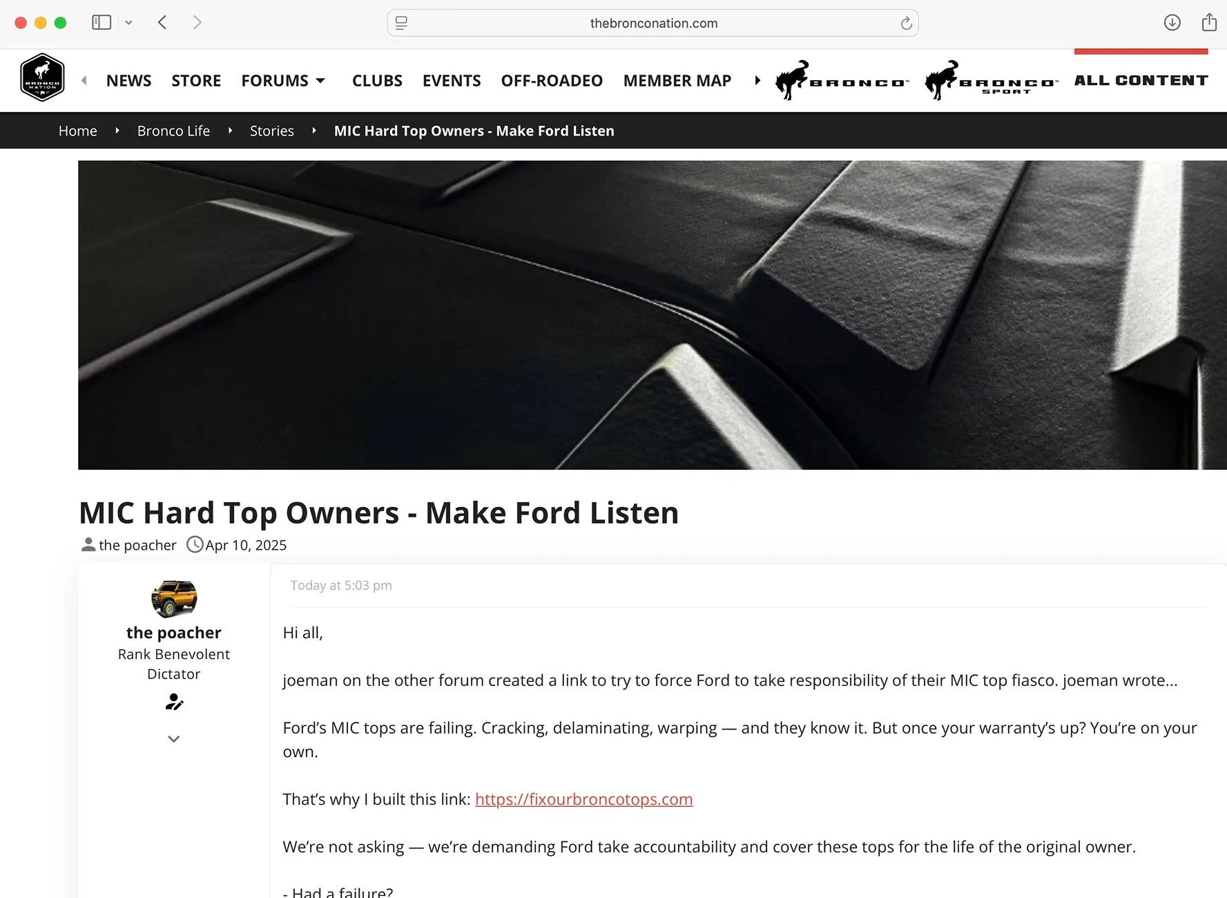 Ford Bronco MIC Top Owners — It’s Time to Make Noise Image 4-10-25 at 5.14 PM