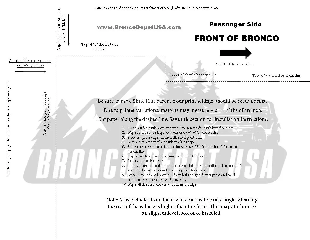 Ford Bronco Template for Ford Accessories Bronco Script Emblem - M1447BSGS Bronco Badge Installation Template(1)_Page_2