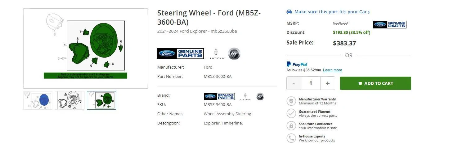 Ford Bronco DIY: Bronco Raptor Paddle Shifters on Standard Steering Wheel 1745537320173-ix
