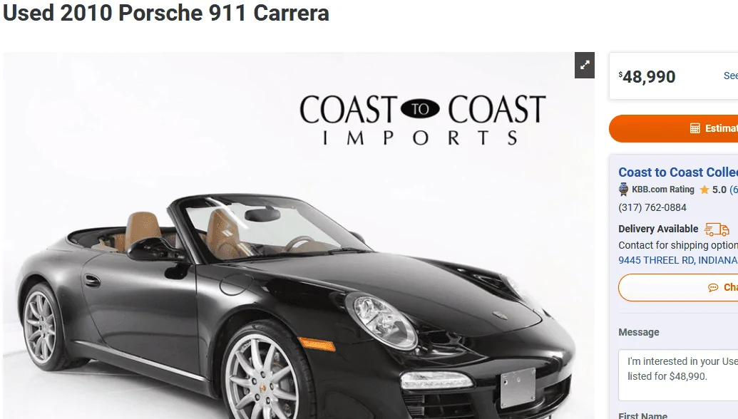 Ford Bronco Almost $4000 price upgrade... Screenshot_2020-12-21 Used 2010 Porsche 911 Carrera for sale in INDIANAPOLIS, IN 46240 Conver