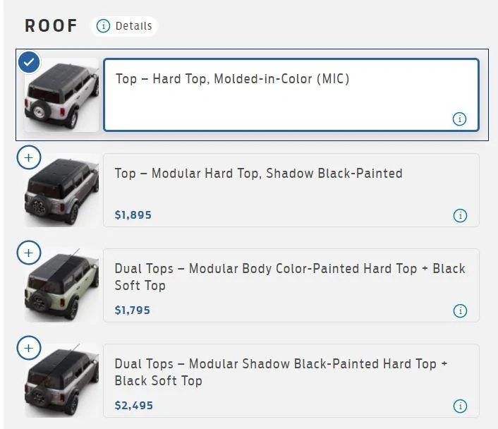 Ford Bronco Hard-top Pricing Wildtrak