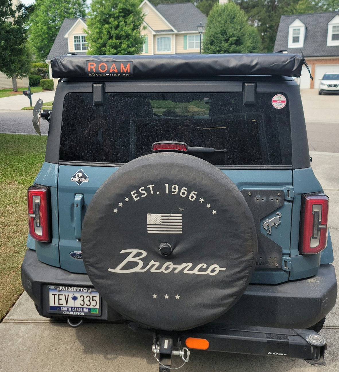 Ford Bronco ROAM 4' Beach Awning on Trailrax Half-Rack 20250507_110104