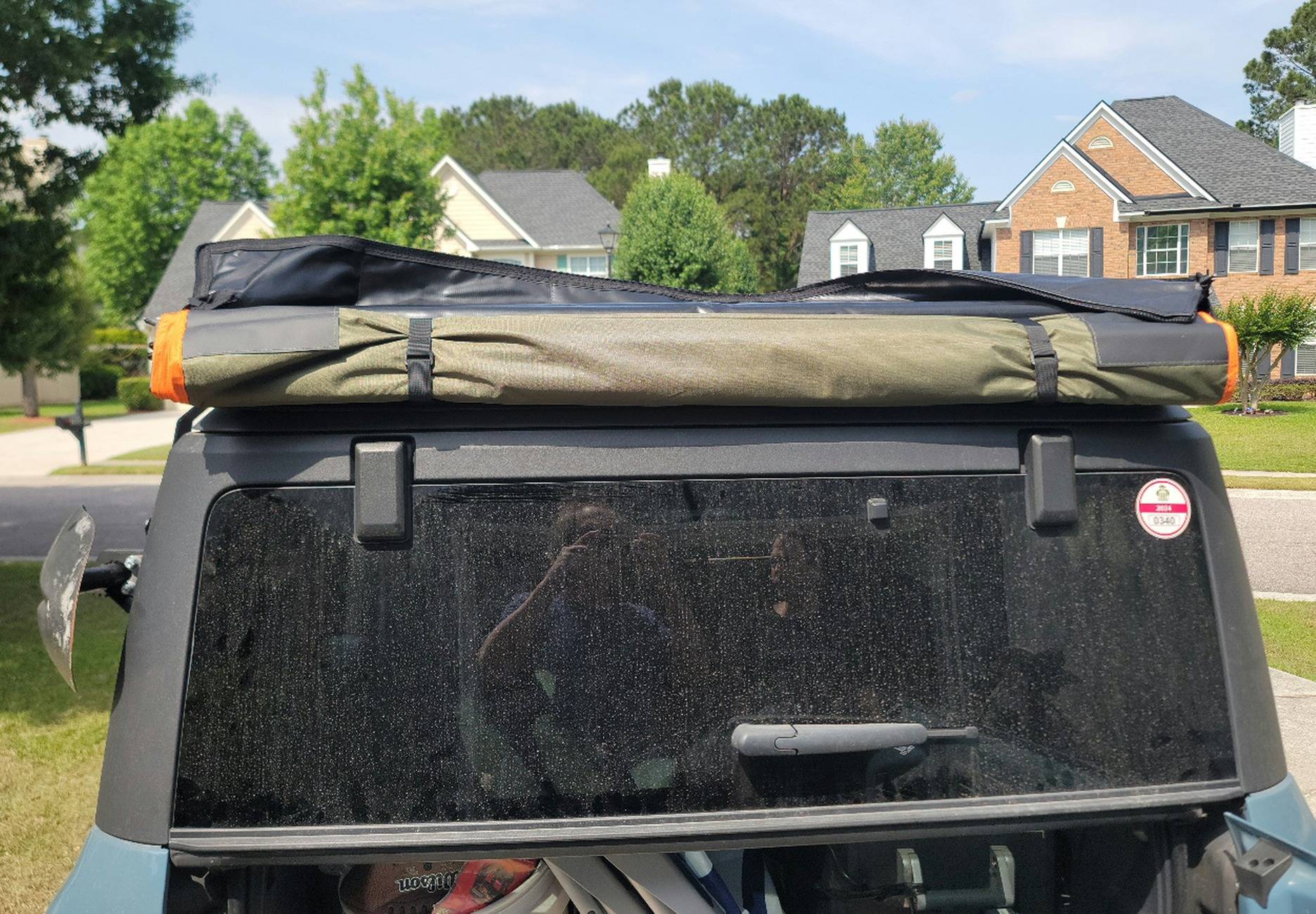 Ford Bronco ROAM 4' Beach Awning on Trailrax Half-Rack 20250507_105951