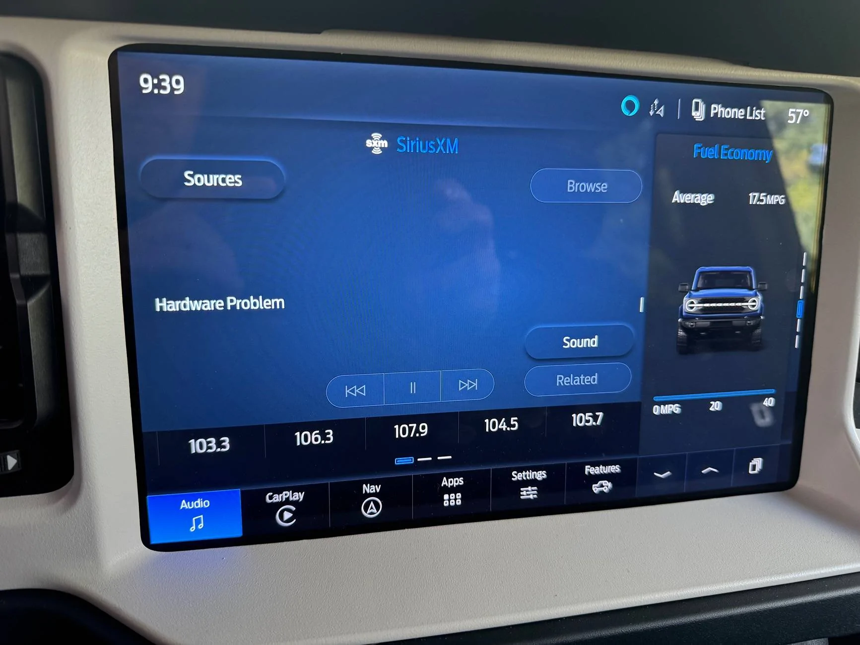 Ford Bronco Phone Volume adjust randomly and mutes audio IMG_1321