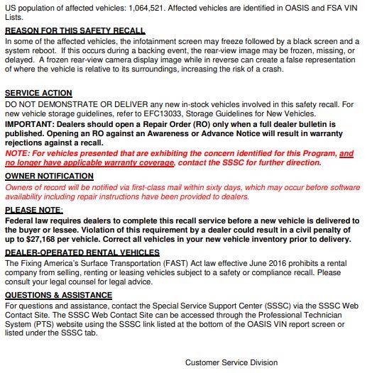 Ford Bronco New Safety Recall 25S49/25V315 & Delivery Hold: Rear Camera Display Freezing 1747144811139-n7