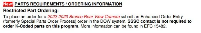 Ford Bronco New Recall #23S48 - REPLACE REAR VIEW CAMERA 1747244416968-42