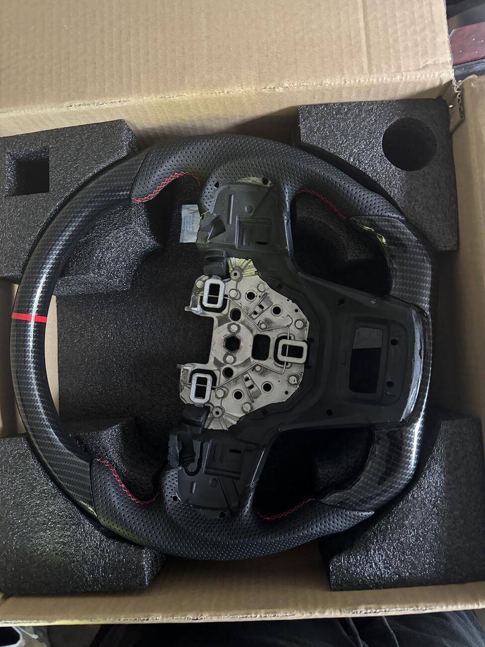 Ford Bronco TESFEEL Flat Bottom Steering Wheel (Carbon & Leather) for Bronco 1747509645885-u0