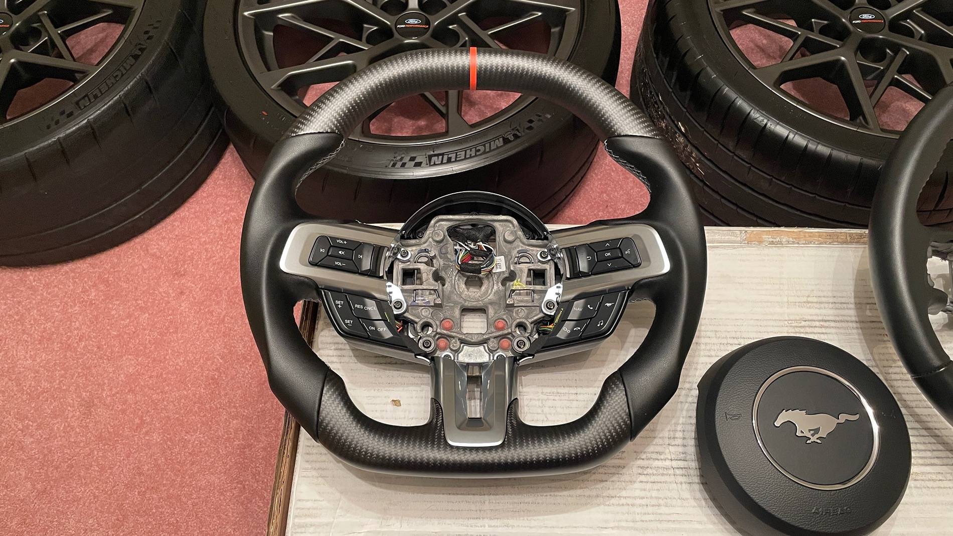 Ford Bronco TESFEEL Flat Bottom Steering Wheel (Carbon & Leather) for Bronco IMG_6158