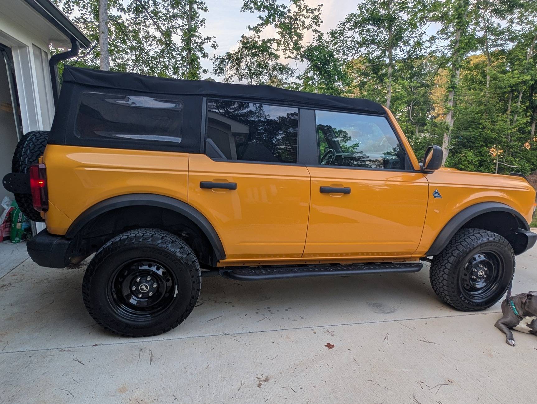 Ford Bronco Pro comp coilovers and upper control arms installed PXL_20250519_234114739