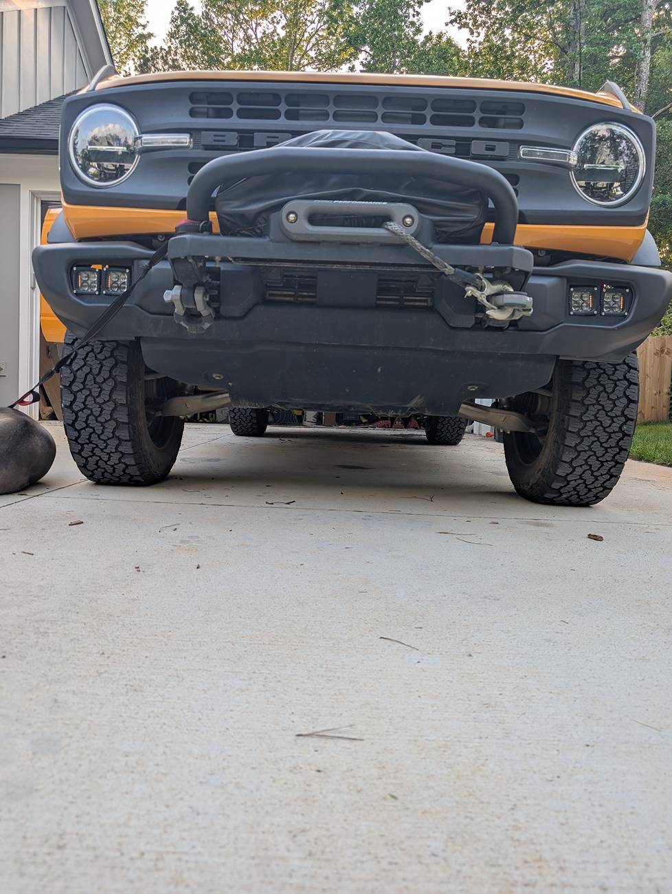 Ford Bronco Pro comp coilovers and upper control arms installed PXL_20250519_234027571