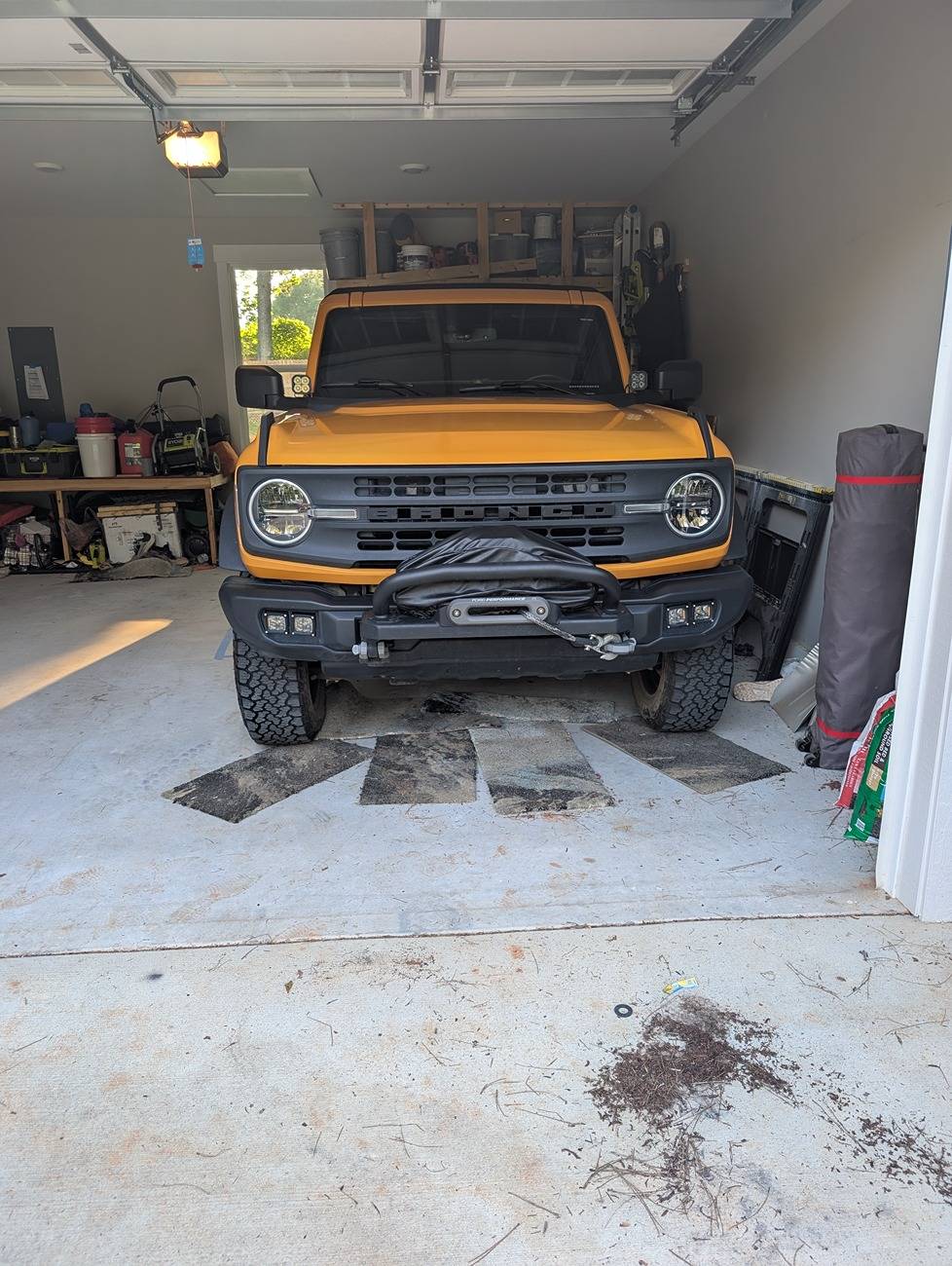 Ford Bronco Pro comp coilovers and upper control arms installed PXL_20250519_232130489