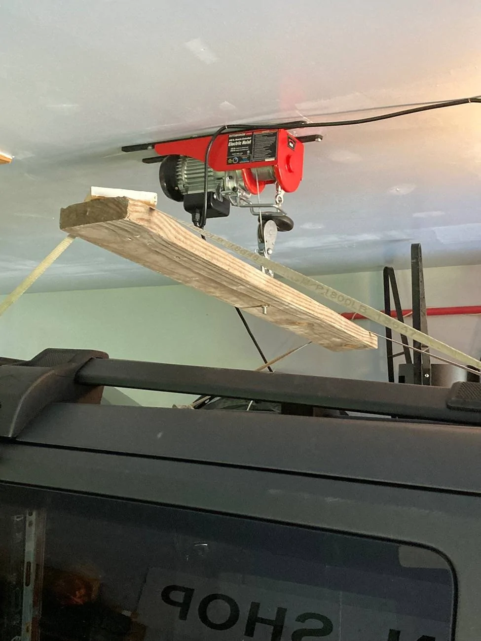 Ford Bronco My Cheap Hard Top Hoist for Garage Ceiling IMG_2237
