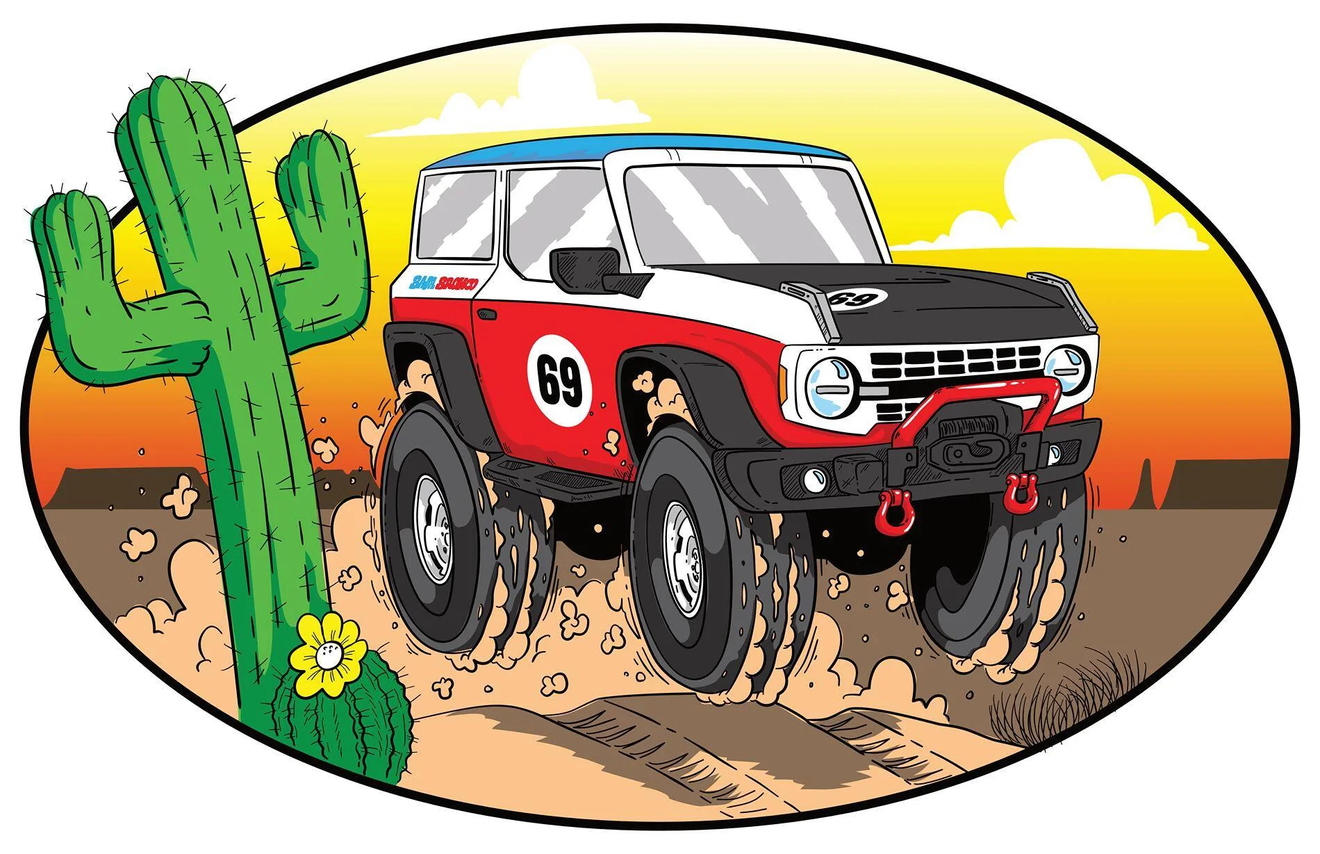 Ford Bronco Had some artwork of my Stroppe Baja Bronco tribute done. Jones, Jim - Bronco - JPEG