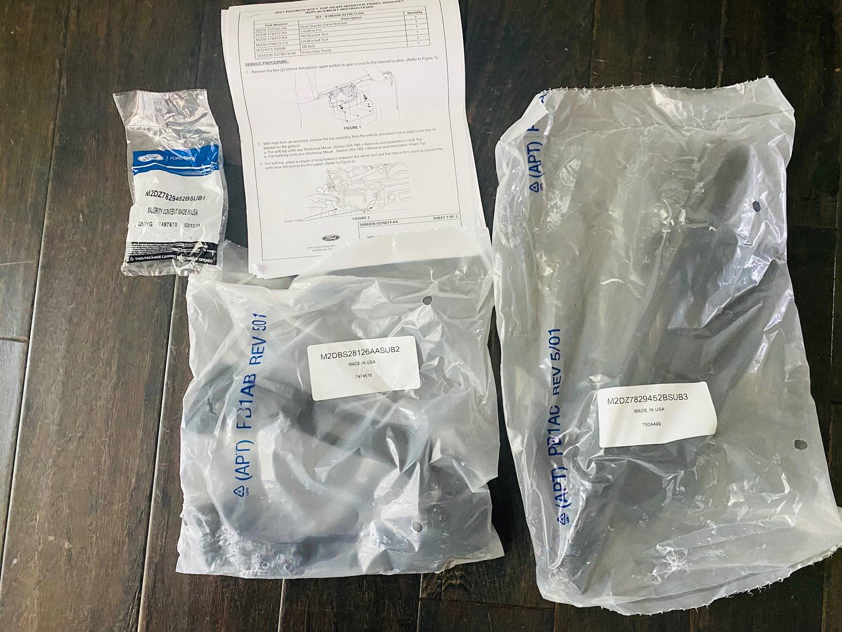Ford Bronco OEM Soft Top mounting brackets - NIB IMG_0272