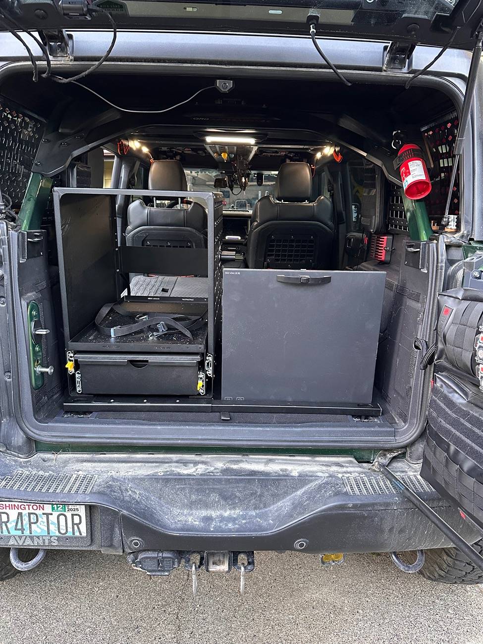 Ford Bronco Fridge slide and cargo drawer installed IMG_7750