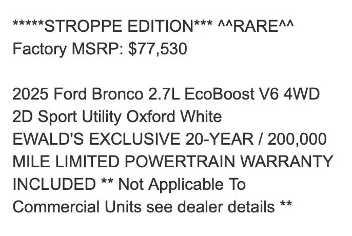 Ford Bronco Anyone order a Stroppe? Image 6-8-25 at 10.11 PM