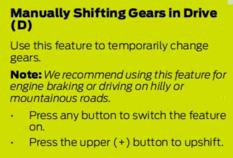 Ford Bronco Automatic transmission manual shifting in D 1749653901660-zs