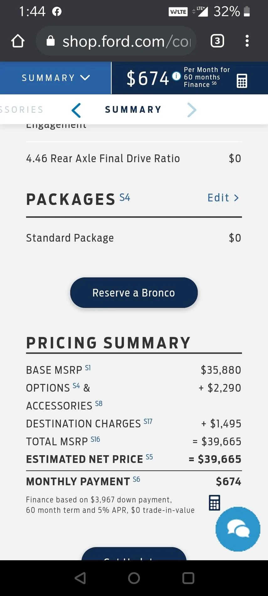 Ford Bronco BB MSRP changes with Mid package Screenshot_20201224-134450