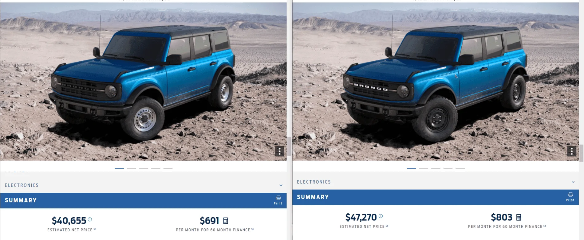 Ford Bronco Base v. Black Diamond Build 1609174279607