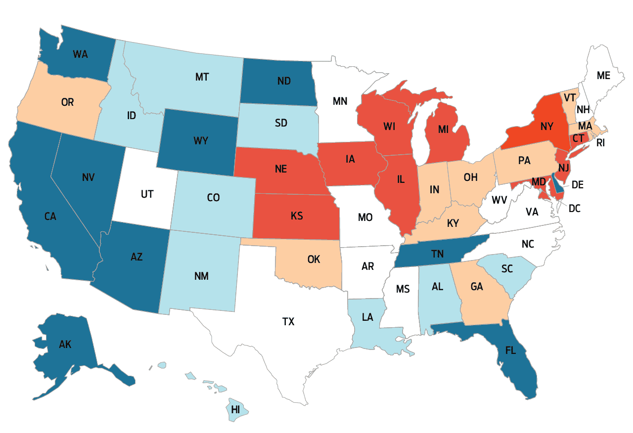 Ford Bronco Bronco, are you ready for this? kiplinger_tax_map2020