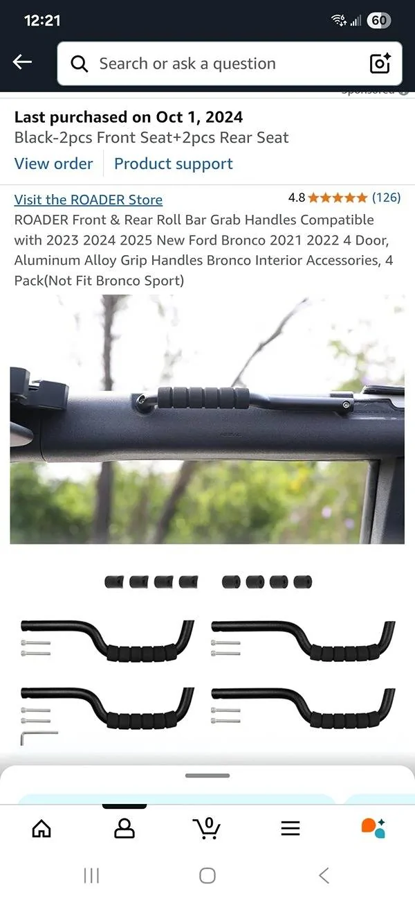 Ford Bronco Grab Handle Recommendations (not paracord) Screenshot_20250618_122155_Amazon Shopping