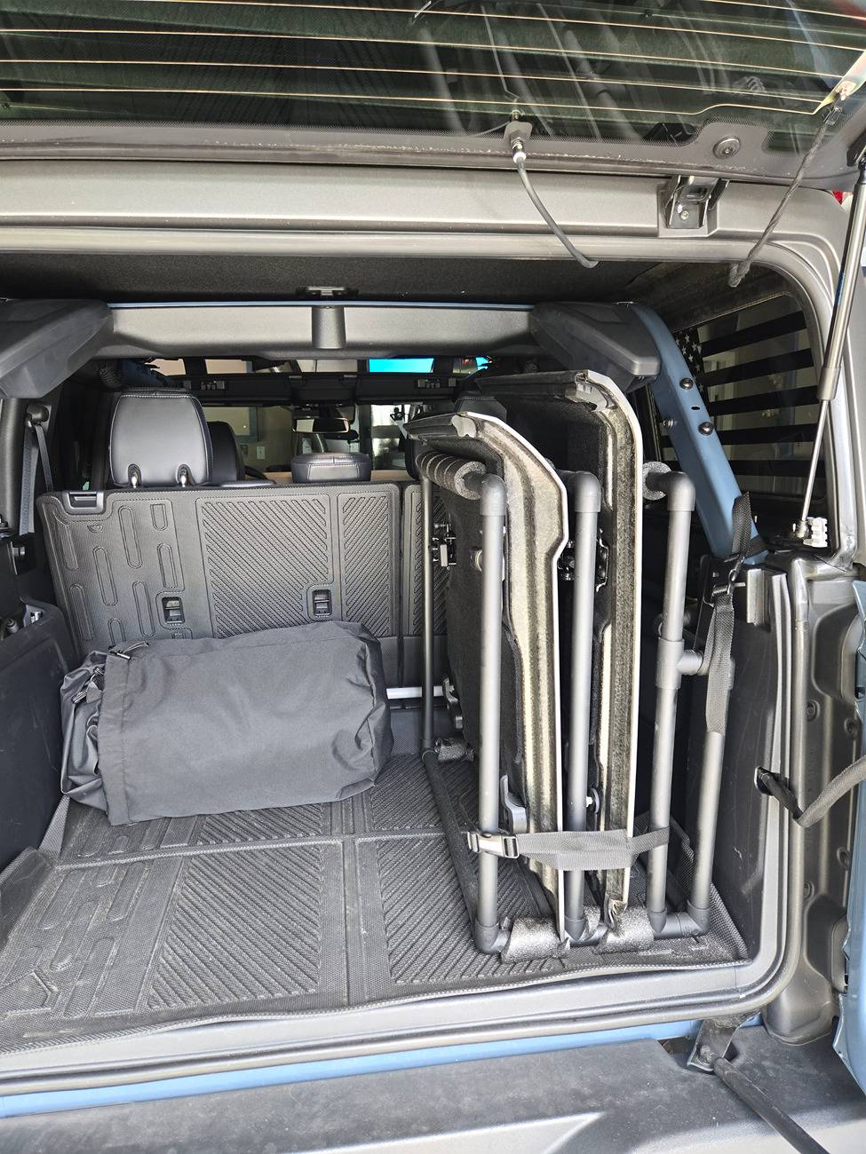 Ford Bronco DIY built a couple if things. Hardtop hoist and door panel storage. 20250619_121510