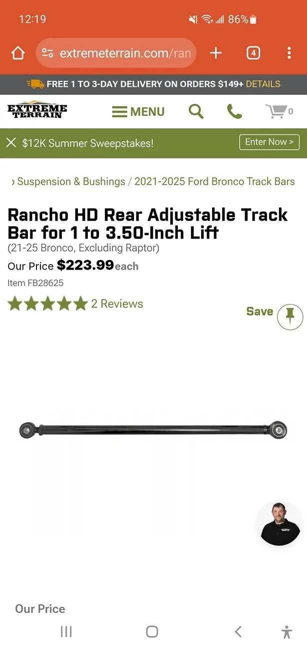 Ford Bronco Rear track bar drop/relocation bracket necessary for 3" lift? Screenshot_20250620-121958_Chrom