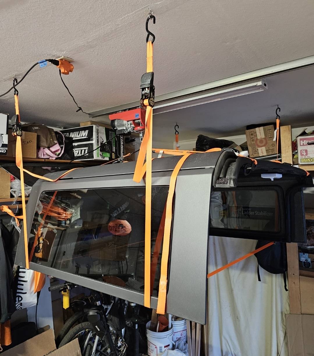 Ford Bronco DIY built a couple if things. Hardtop hoist and door panel storage. Screenshot_20250620_172055_Gallery