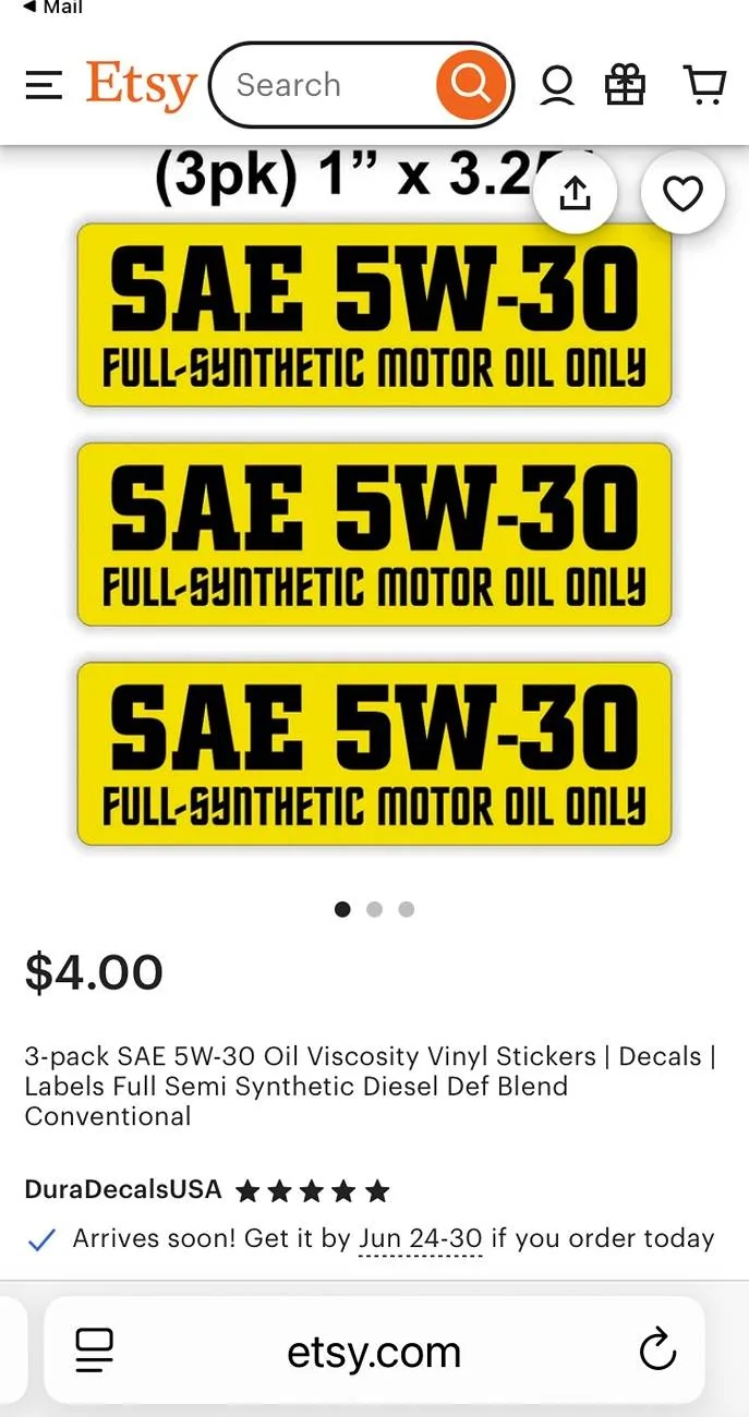 Ford Bronco Motor oil decal for engine compartment? IMG_2285