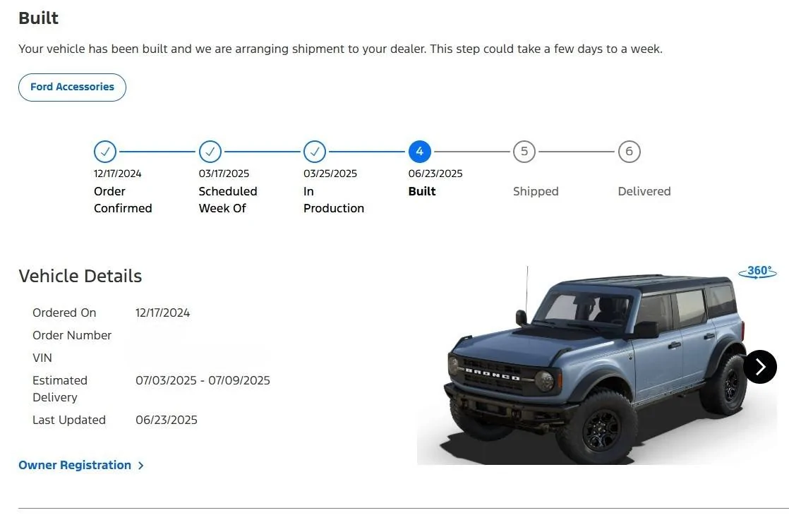 Ford Bronco 2025 Order Wait Time Screenshot 2025-06-24 120332
