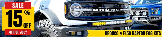 Ford Bronco 4TH OF JULY SALES | LED Lights, Air Compressors, Fishing Rod Holders & More banner-bronco-raptor-fog-kits
