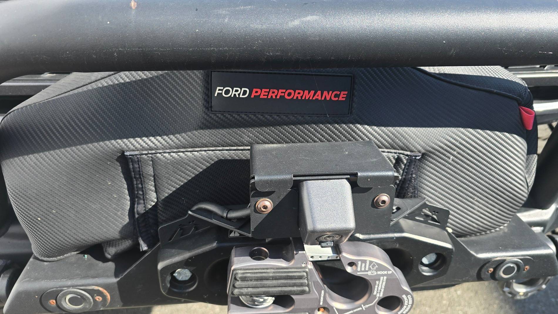 Ford Bronco WARN bubbled sticker on Ford Performance Warn winch and mount. 1000016767